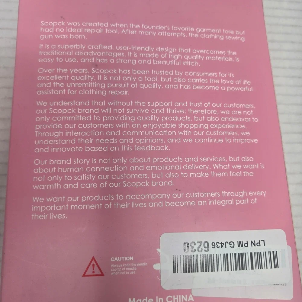 Scopck Fine Stitch Gun Pink Ultra Fine Needle Tagging Tool Sewing Machine NWT